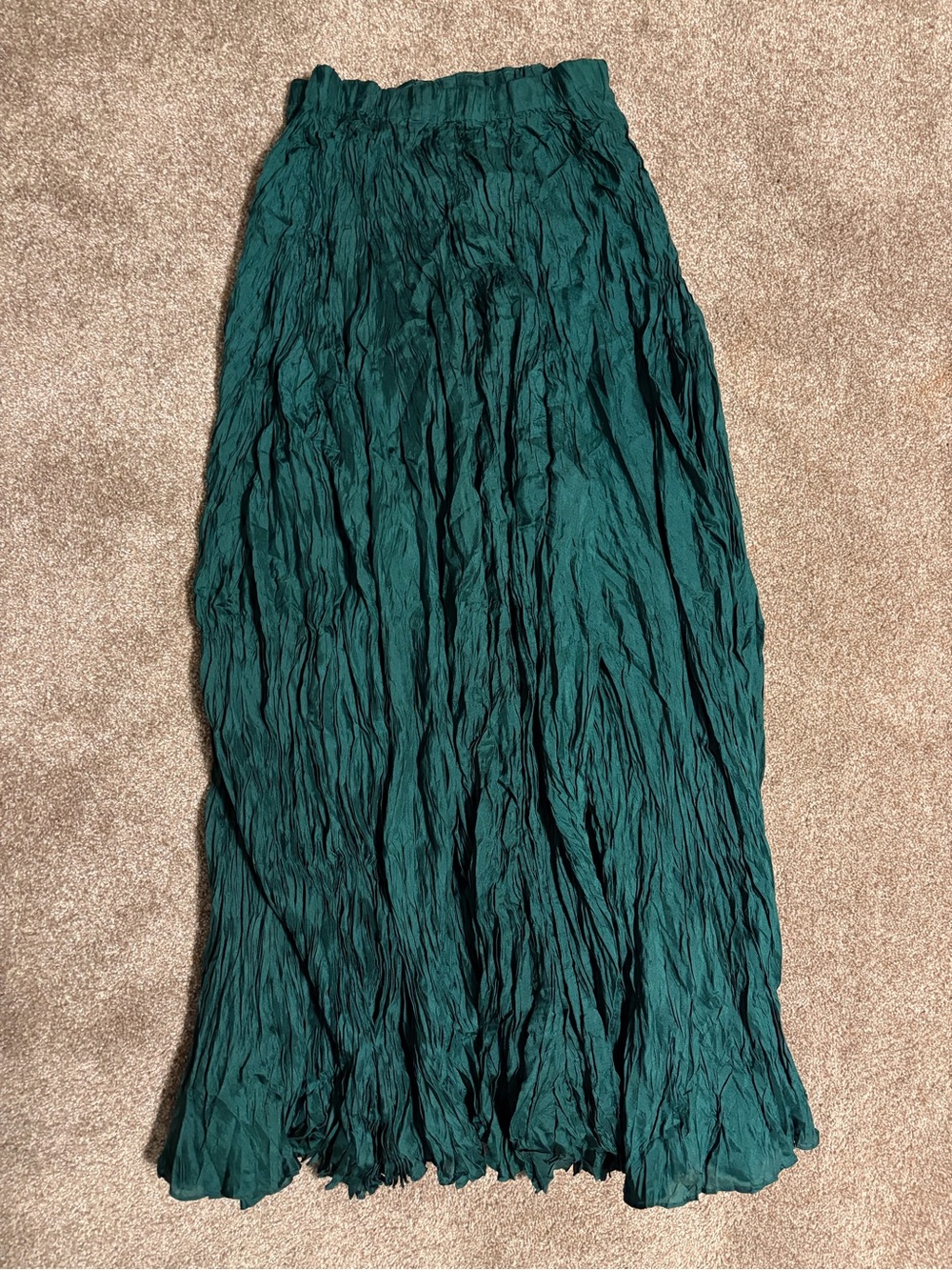 Vintage Compagnie Internationale Express 100% Pure Silk Maxi Skirt- Emerald